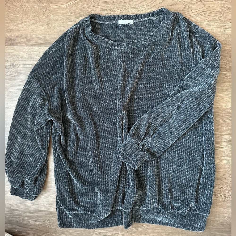 SOLD!!! Charcoal Knit Sweater